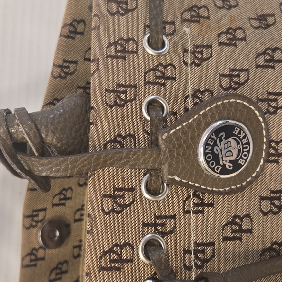 Vintage Y2K Dooney & Burker Brown Monogram Satchel Bag - Picture 6 of 9